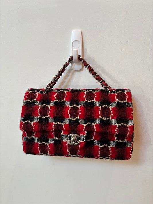 CHANEL Classic Flap Tweed (Red + Black)