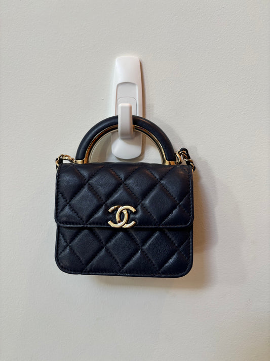 CHANEL Navy Blue Mini Handle